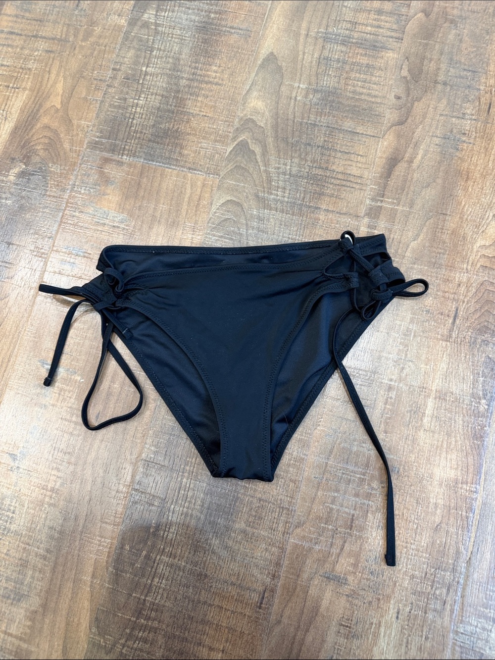 Shade & Shore Black Tie-Side Bikini Bottom